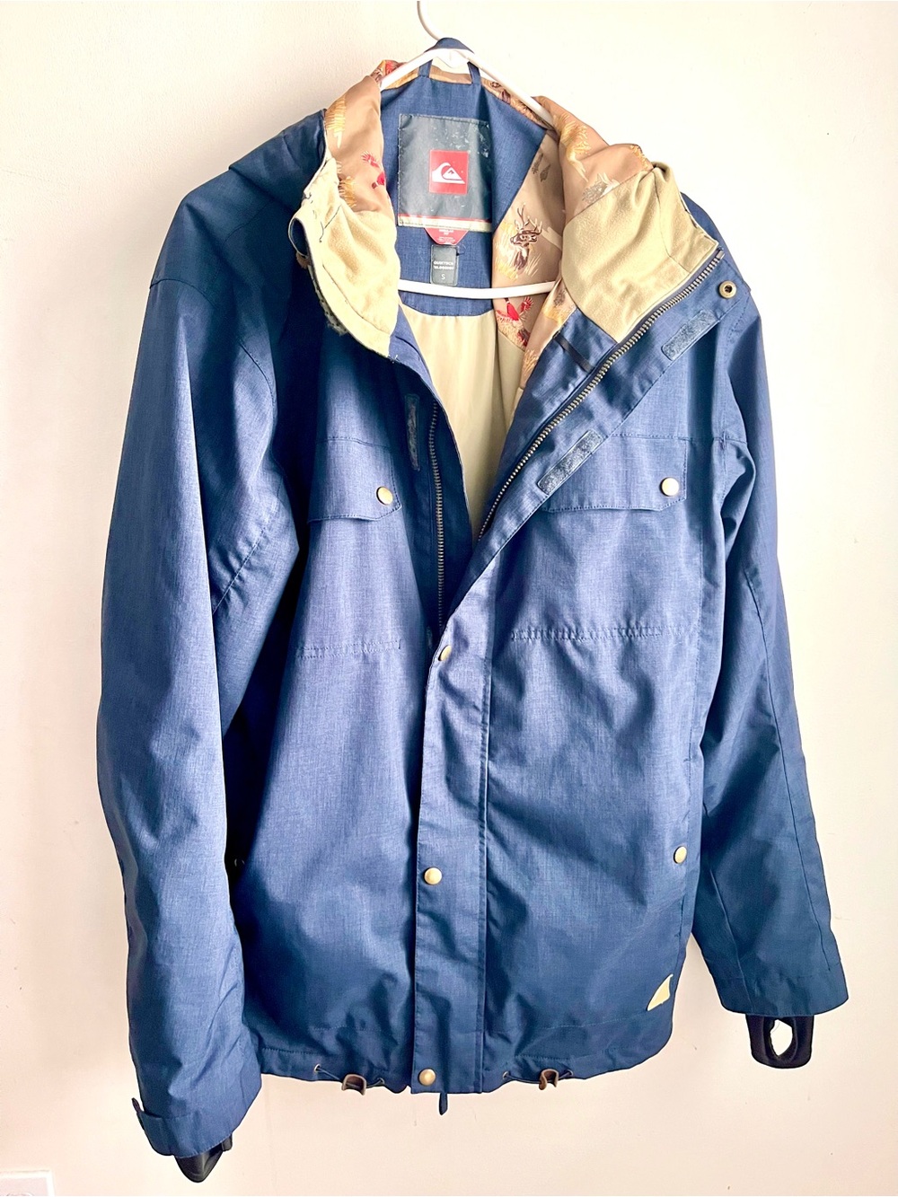 Men’s Quicksilver Snowboarding Technical Utility Jacket Navy Hunting Theme